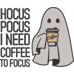 Hocus Pocus I Need Coffee To Focus Ghost Quote