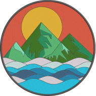 Mountain With Sun