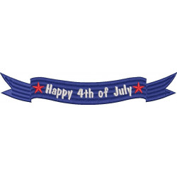 Happy 4th Of July Embroidery Design