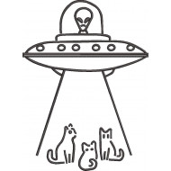 Alien Spaceship Abducting Cats