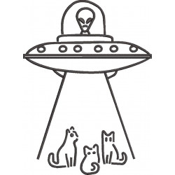 Alien Spaceship Abducting Cats