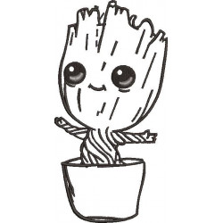 Infant Tree Alien Embroidery Design