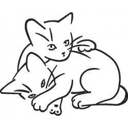 Staring Cats Embroidery Pattern