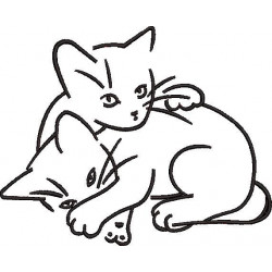 Staring Cats Embroidery Pattern