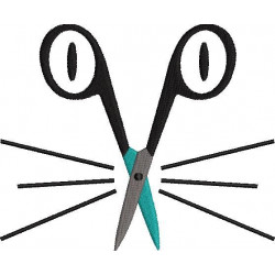 Cat Face By Scissor Embroidery Pattern