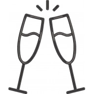 Champagne Glass Embroidery Pattern