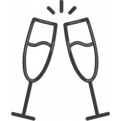 Champagne Glass Embroidery Pattern
