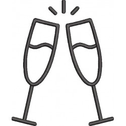 Champagne Glass Embroidery Pattern