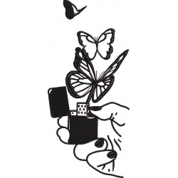 Zippo Butterflies Embroidery Design