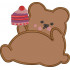 Cute Bear with Cake Embroidery Design