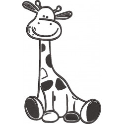 Cute Giraffe Embroidery Design