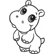 Cute Hippo Embroidery Design