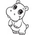 Cute Hippo Embroidery Design