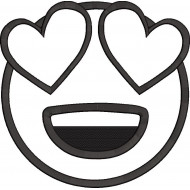 Love Emoji Face Embroidery Design