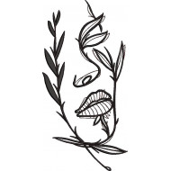 Girl Face By Leaves Embroidery Design