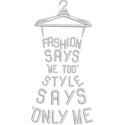 Fashion Says Dress Word Art Embroidery Design