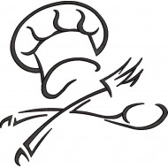 Fork And Spoon Embroidery Design