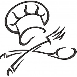 Fork And Spoon Embroidery Design