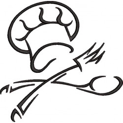 Fork And Spoon Embroidery Design