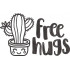 Free Hugs Cactus Plant Embroidery Design