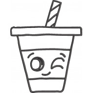 Funny Juice Glass Embroidery Design