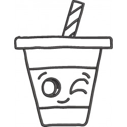 Funny Juice Glass Embroidery Design
