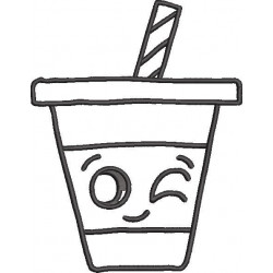 Funny Juice Glass Embroidery Design