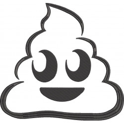 Funny Poop Emoji Embroidery Design