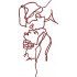Boy Kissing On Girl's Forehead Embroidery Design