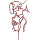 Boy Kissing On Girl's Forehead Embroidery Design