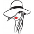 Red Lips Hat Girl Embroidery Design