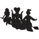 Witches On Broom Silhouette Embroidery Pattern