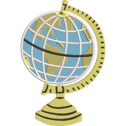 World Globe Embroidery Design