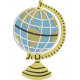 World Globe Embroidery Design