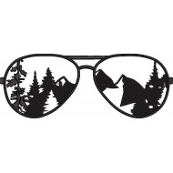 Sunglasses With Mountains And Trees Embroidery Design
