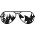 Sunglasses With Mountains And Trees Embroidery Design