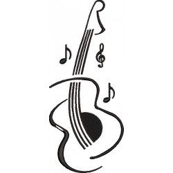 Musical Guitar Embroidery Design