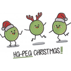 Ha- Pea Christmas Embroidery Design