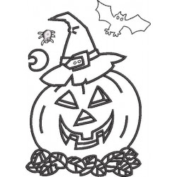 Halloween Jack O Lantern Outline Embroidery Design