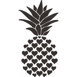 Hearts' Pineapple Embroidery Design 