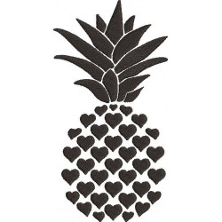 Hearts' Pineapple Embroidery Design 
