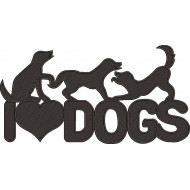 I Love Dogs Embroidery Design