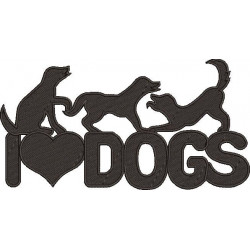 I Love Dogs Embroidery Design