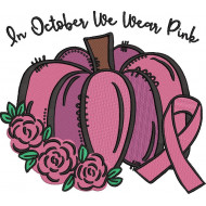 In October We Wear Pink Quote Embroidery Design