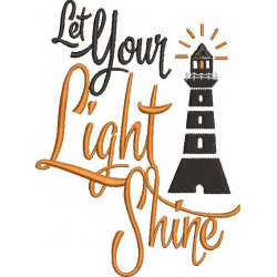 Let Your Light Shine Embroidery Design