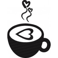 Cup Of Coffee With Heart Embroidery Design 