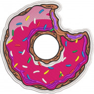 Pink Sprinkle Donut Embroidery Design