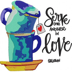 Serve One Another In Love Quote Embroidery Design