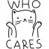 Who Cares Cat Quote Embroidery Design 