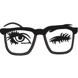 Winked Eyes Embroidery Design